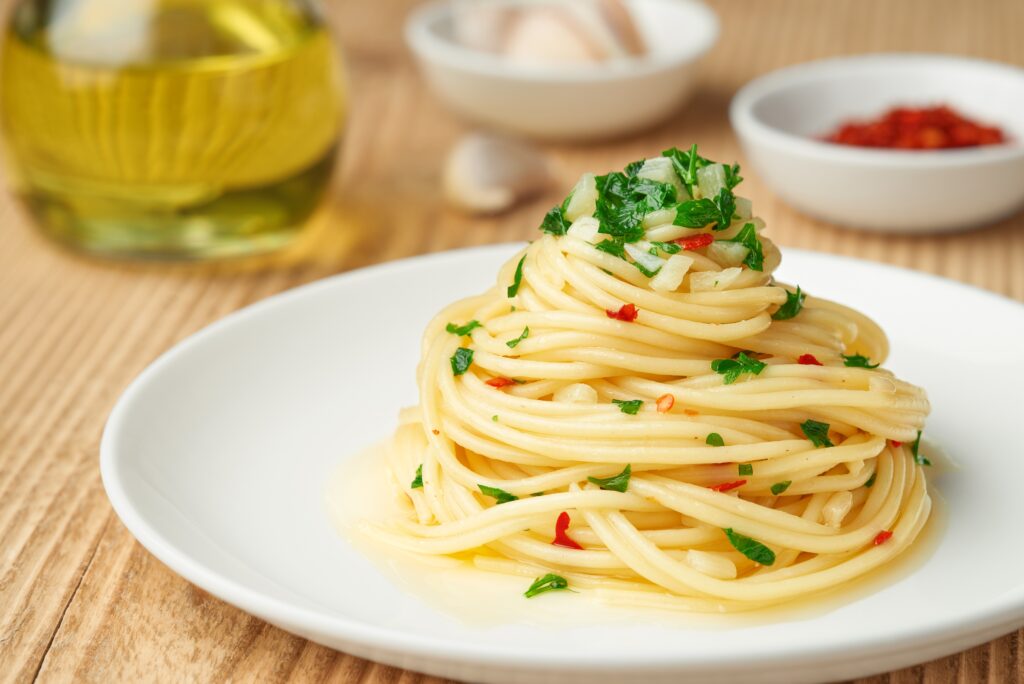 gedroogde pasta aglio e olio